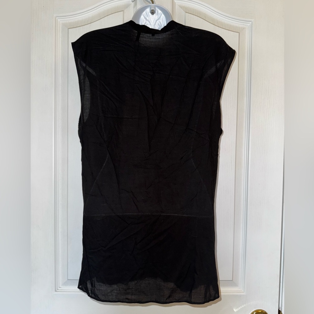 Helmut Lang Black Drape Front Top Size Large NWT $240 - Picture 3 of 9
